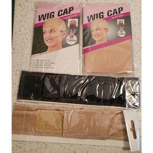Wig Caps and Wig Grip Bands Bundle
